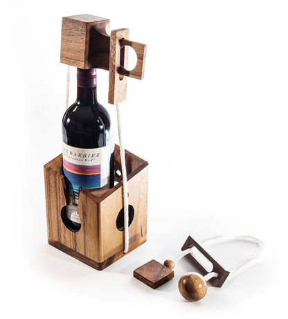 Don't Break It Wine Bottle Puzzle - Reusable Wooden Gift Puzzle