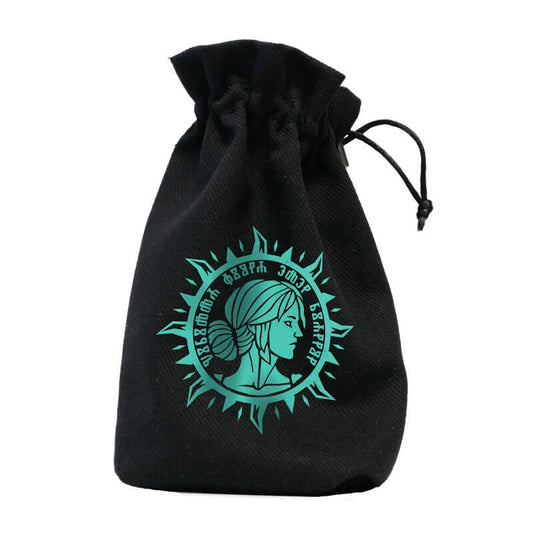 The Witcher Ciri, The Elder Blood Dice Bag – Black Cotton Drawstring Bag for 5 Dice Sets