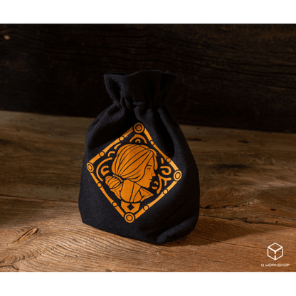 The Witcher Triss, Sorceress of the Lodge Dice Bag – Black Cotton Drawstring Dice Storage