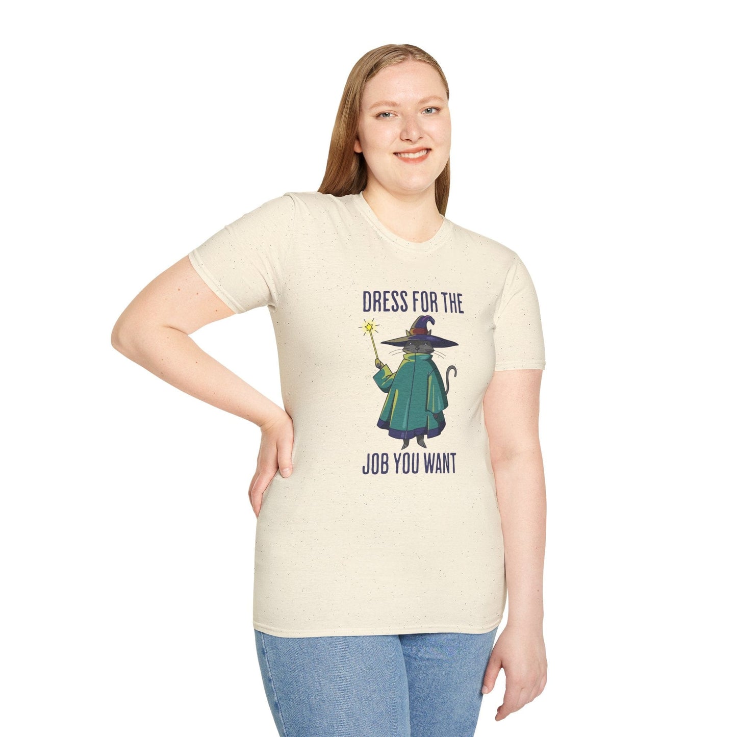 Dress For The Job You Want T-Shirt - Wizard Cat D&D Tee