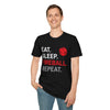 Wizard Class T-Shirt – 'Eat, Sleep, Fireball, Repeat'