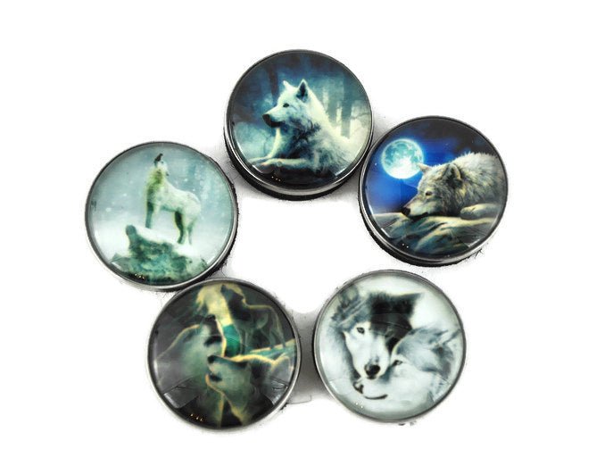 Wolf Pack Tokens #1 — Set of 5 Glass Dome TTRPG Tokens