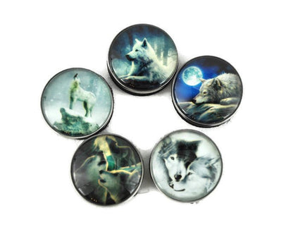 Wolf Pack Tokens #1 — Set of 5 Glass Dome TTRPG Tokens