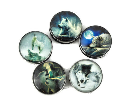 Wolf Pack Tokens #1 — Set of 5 Glass Dome TTRPG Tokens