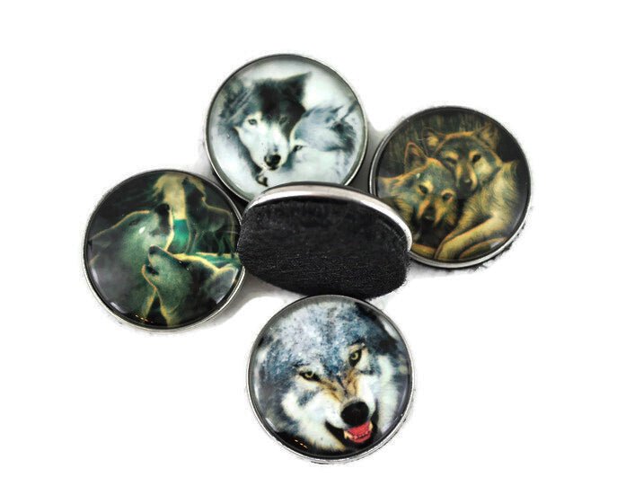 Wolf Pack Tokens #2 — Set of 5 Glass Dome TTRPG Tokens
