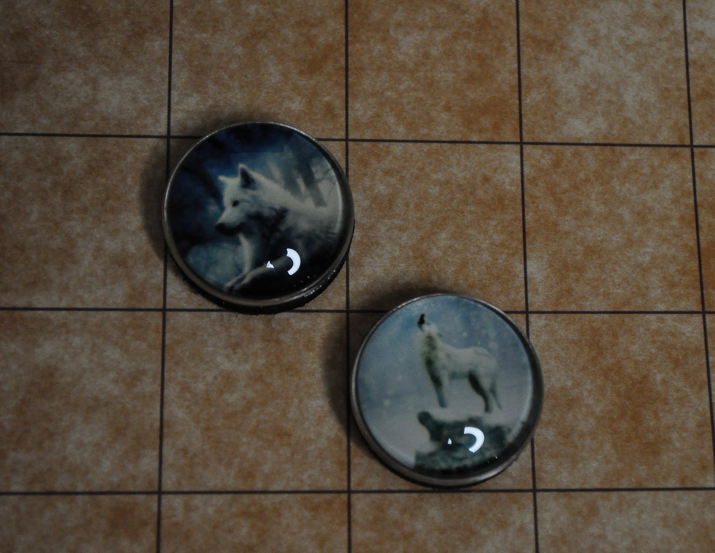 Wolf Pack Tokens #2 — Set of 5 Glass Dome TTRPG Tokens