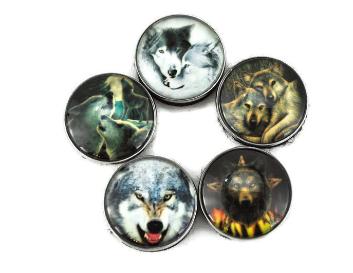 Wolf Pack Tokens #2 — Set of 5 Glass Dome TTRPG Tokens