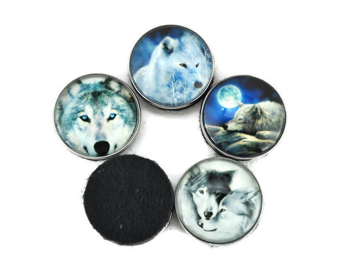 Wolf Pack Tokens #3 — Set of 5 Glass Dome TTRPG Tokens