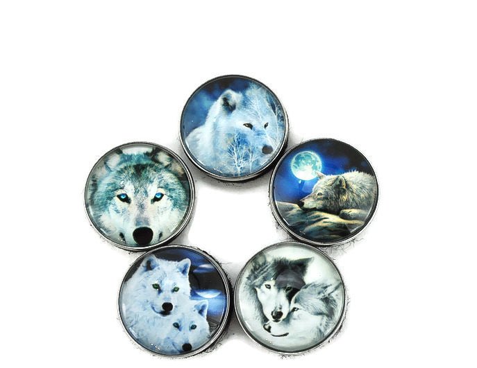 Wolf Pack Tokens #3 — Set of 5 Glass Dome TTRPG Tokens