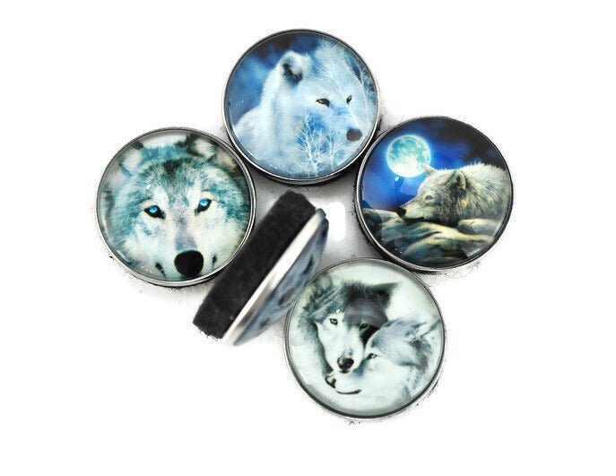 Wolf Pack Tokens #3 — Set of 5 Glass Dome TTRPG Tokens