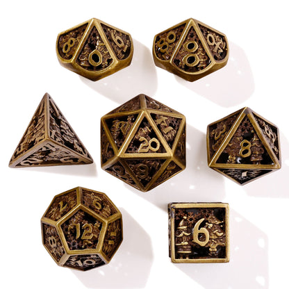 Christmas Metal RPG Dice Set | 7 Pieces