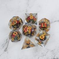 Xanathar's Eye |  7 Piece Moving Eye DnD Dice Set | Acrylic RPG Gaming Dice