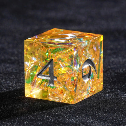 Yellow Resin Solid Sparkling Destiny Dice Set