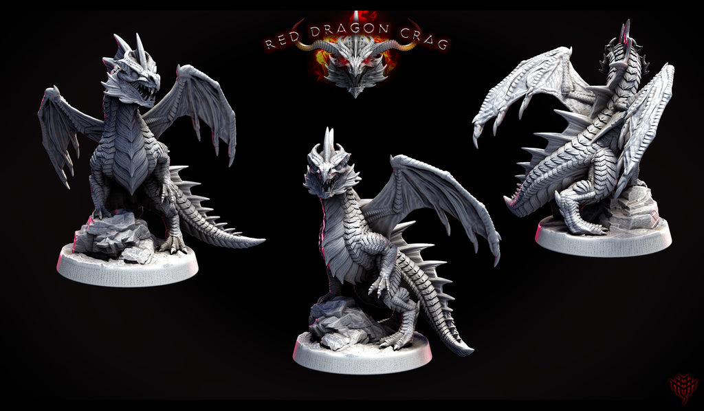 Young (Wyrmling) Red Dragon Miniatures