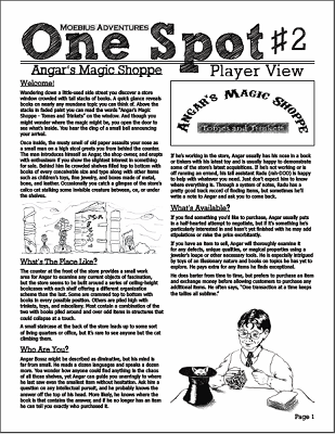 One Spot #2: Angar's Magic Shoppe