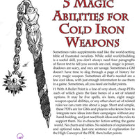 #1 With a Bullet Point: 5 Magic Abilities For Cold Iron Weapons