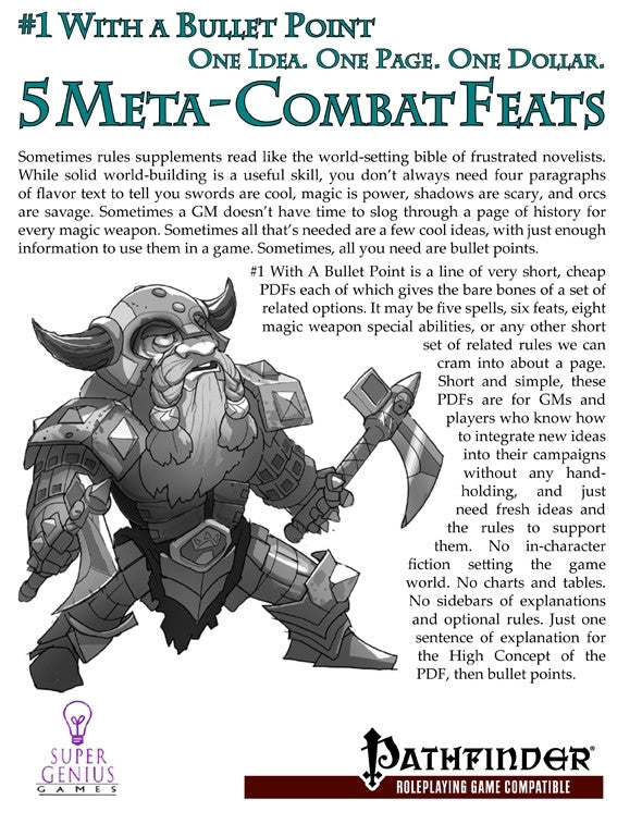 #1 with a Bullet Point: 5 Meta-Combat Feats