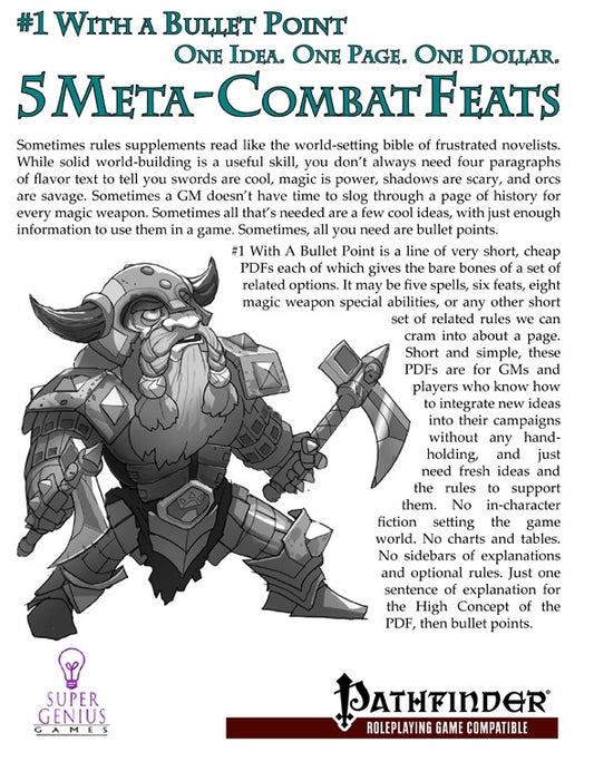 #1 with a Bullet Point: 5 Meta-Combat Feats