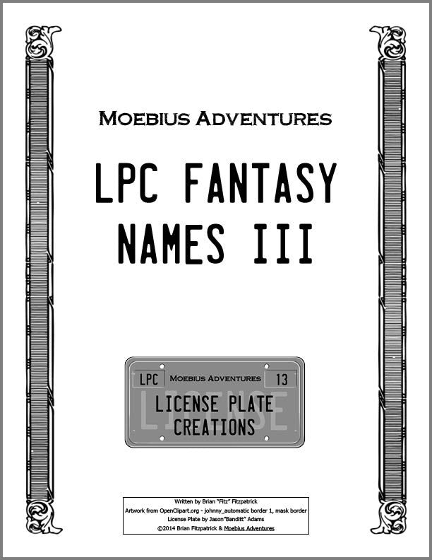 LPC Fantasy Names III