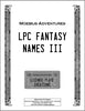 LPC Fantasy Names III