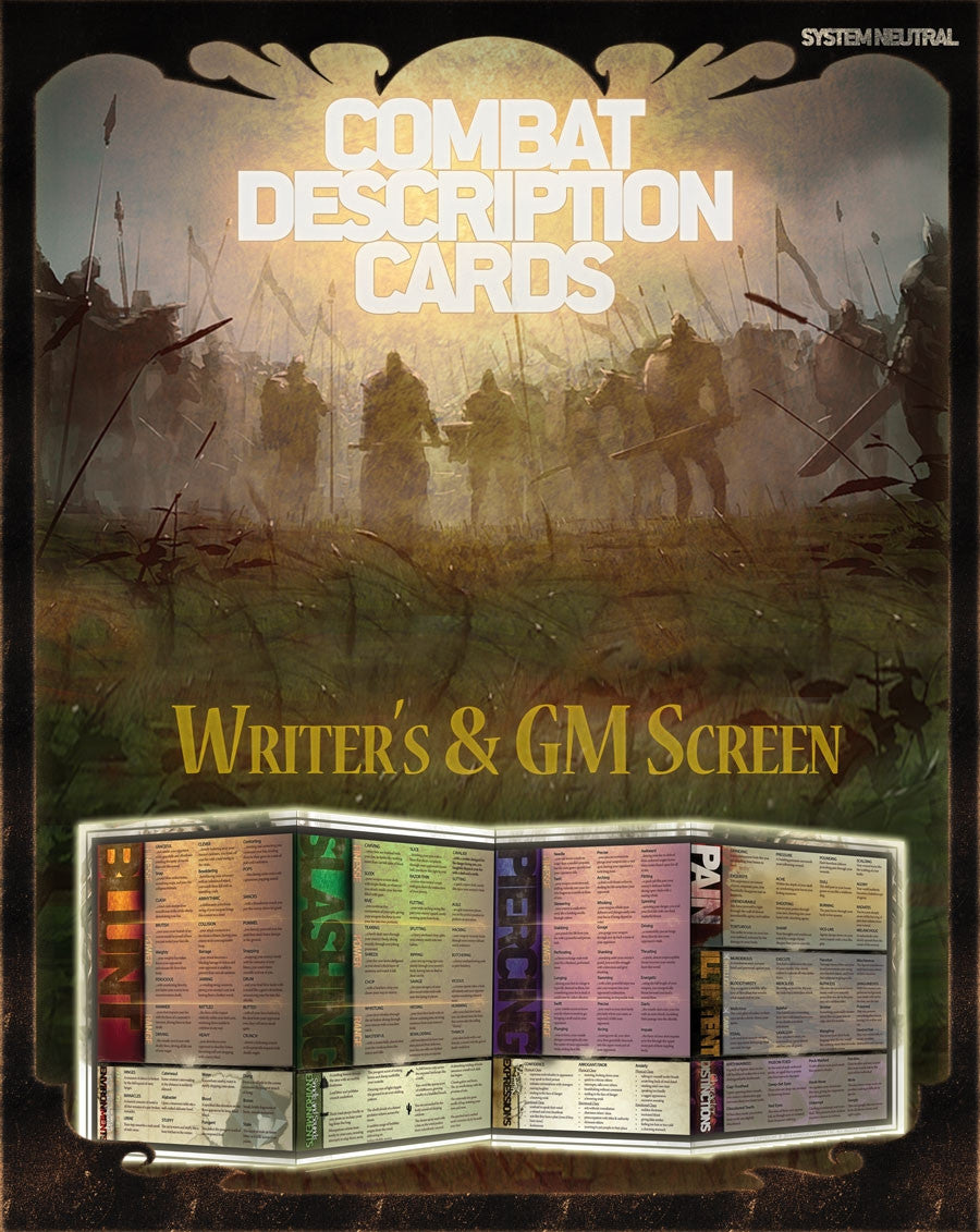 Combat Description Cards Writer's & GM Screen
