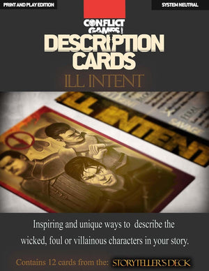 Description Cards - Storytellers Deck - ILL INTENT Excerpt