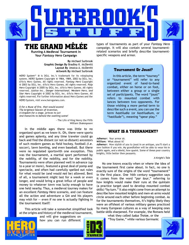 The Grand Melee (HERO System)