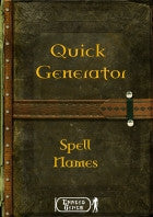 Quick Generator: Spell Names