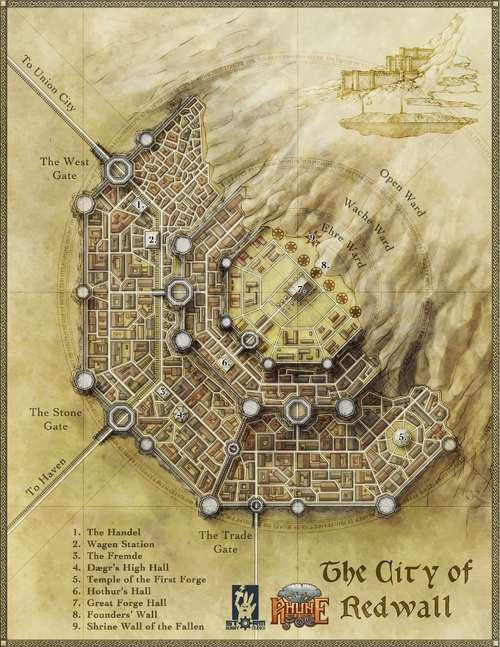Redwall - The Dwarven City High Resolution Fantasy Map for D&D & Pathfinder