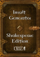 Insult Generator Shakespeare Edition