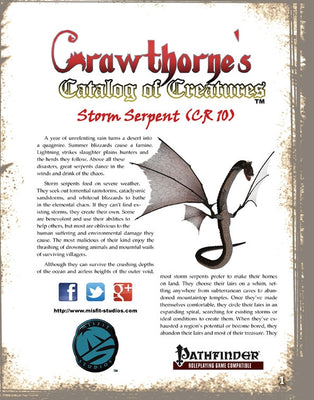 Crawthorne's Catalog of Creatures: Storm Serpent