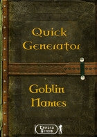 Quick Generator - Goblin Names