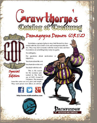 Crawthorne's Catalog of Creatures: Demagogue Demon a.k.a. Tr'ump