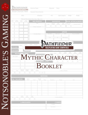 Mythic Character Booklet