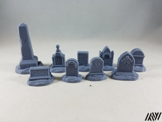 Cemetery Tombstones Set