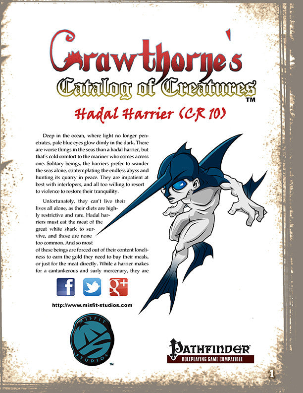 Crawthorne's Catalog of Creatures: Hadal Harrier
