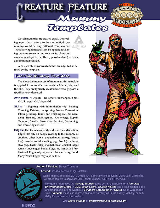 Creature Feature: Mummies Templates