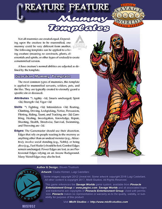 Creature Feature: Mummies Templates