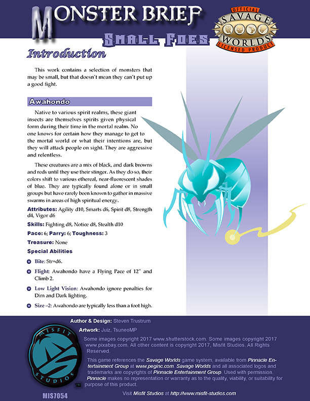 Monster Brief: Small Foes