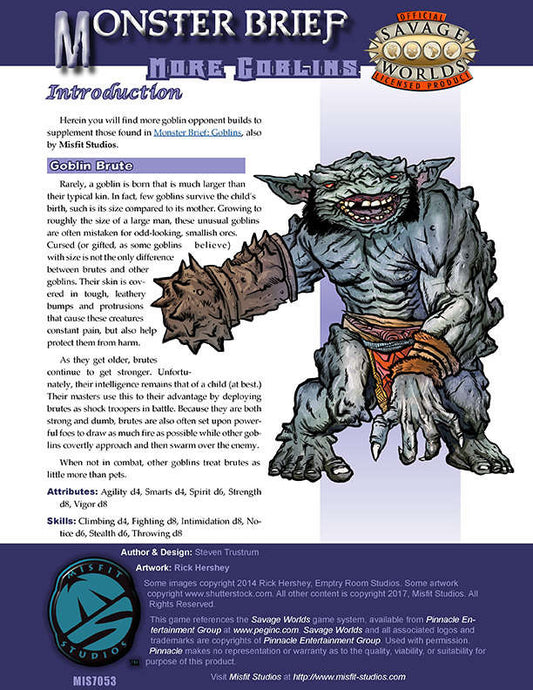 Monster Brief: More Goblins