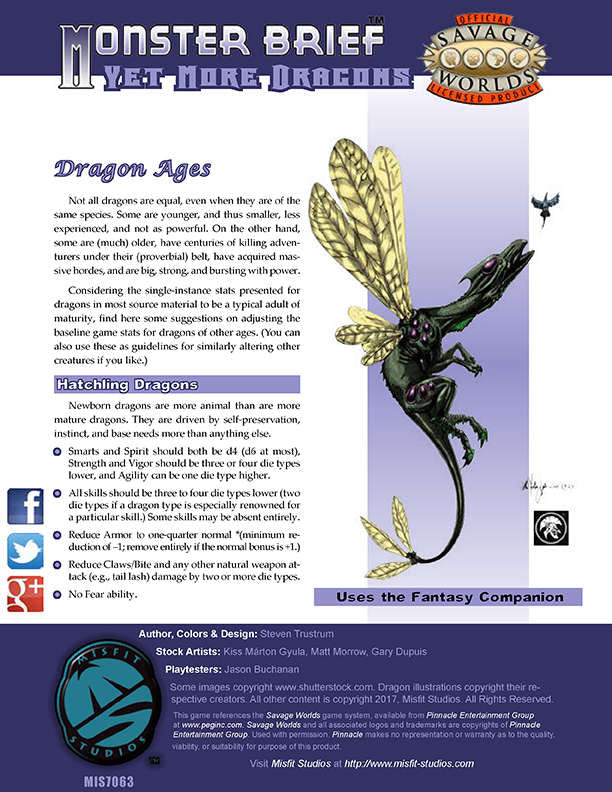Monster Brief: Yet More Dragons