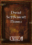 Dwarf Settlement Namer
