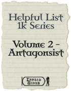 Helpful List 1k Series Volume 2 - Antagonists