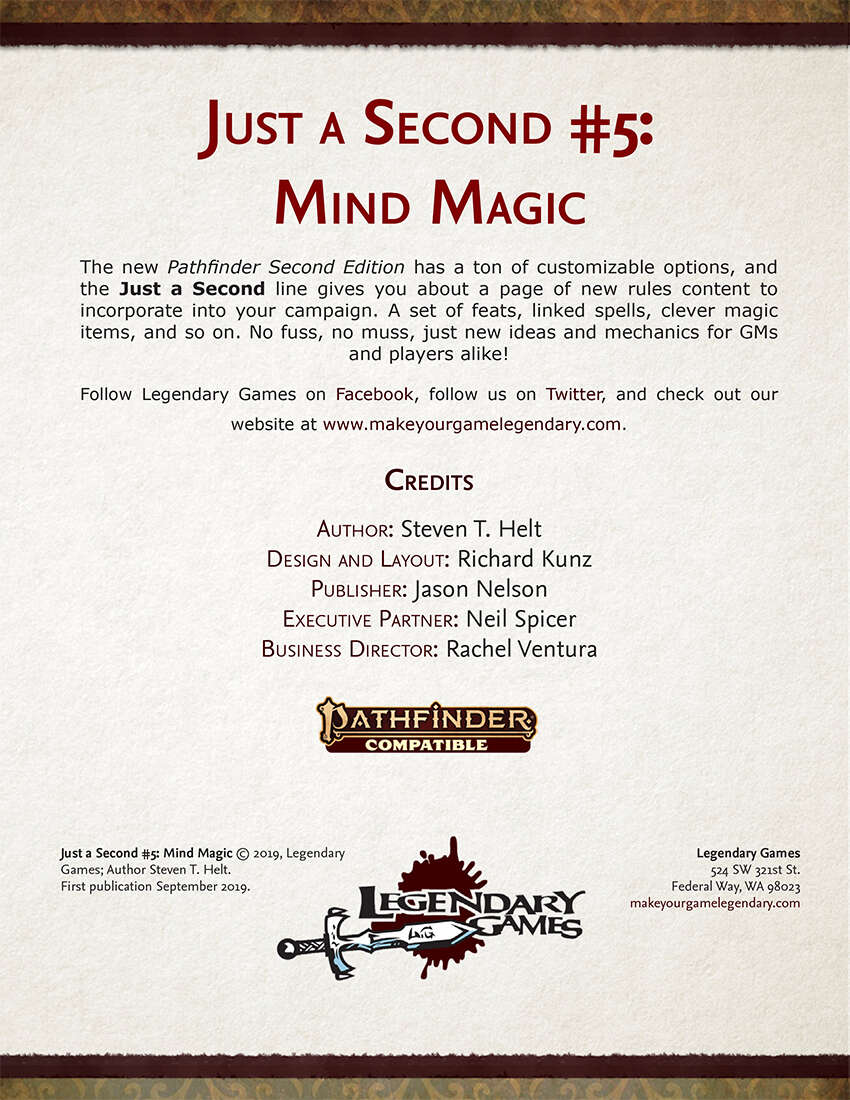 Just a Second #5: Mind Magic