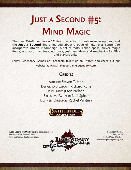 Just a Second #5: Mind Magic