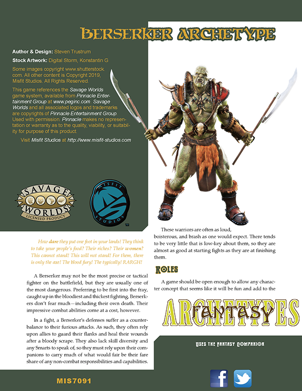 Fantasy Archetypes: Berserker
