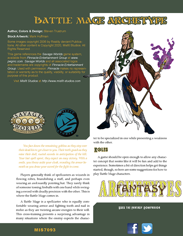 Fantasy Archetypes: Battle Mage