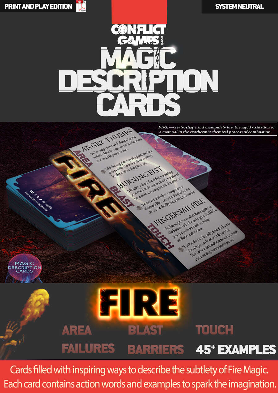 Magic Description Cards: Fire Magic