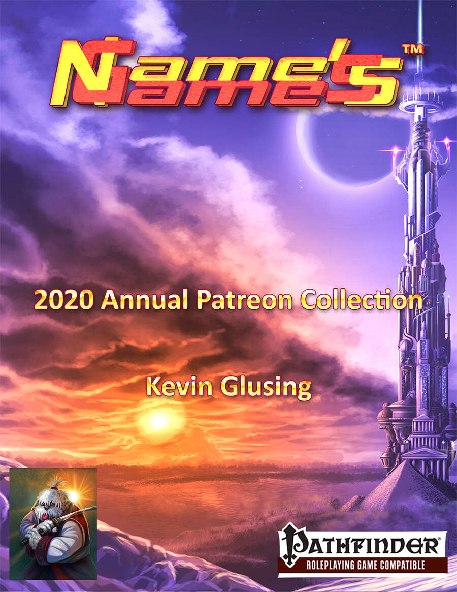 Name's Games 2020 Exclusive Content - Patreon Collection for Pathfinder RPG
