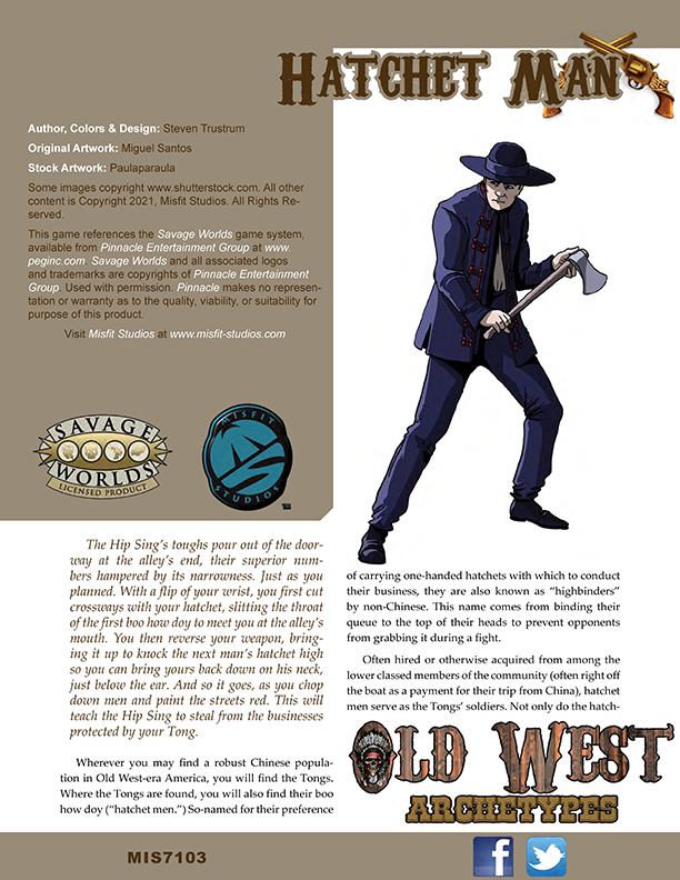 Old West Archetypes: Hatchet Man